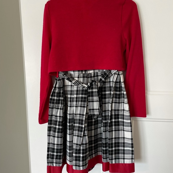 Iris & Ivy Girl's Plaid Dress Set - Red - Size 7 - Picture 4 of 4